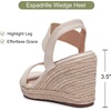 image:imageVepose Womens Open Toe Espadrille Wedge Sandals with Ankle Strap 881  Dressy casual slip on platform strappy sandals  cute casual summer shoes styling for daily weddings travelNude