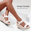 image:imageVepose Womens Open Toe Espadrille Wedge Sandals with Ankle Strap 881  Dressy casual slip on platform strappy sandals  cute casual summer shoes styling for daily weddings travelWhitepu