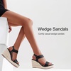 image:imageVepose Womens Open Toe Espadrille Wedge Sandals with Ankle Strap 881  Dressy casual slip on platform strappy sandals  cute casual summer shoes styling for daily weddings travelBlackpu