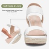 image:imageVepose Womens Open Toe Espadrille Wedge Sandals with Ankle Strap 881  Dressy casual slip on platform strappy sandals  cute casual summer shoes styling for daily weddings travelWhitepu