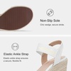 image:imageVepose Womens Open Toe Espadrille Wedge Sandals with Ankle Strap 881  Dressy casual slip on platform strappy sandals  cute casual summer shoes styling for daily weddings travelWhitepu