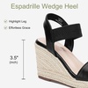 image:imageVepose Womens Open Toe Espadrille Wedge Sandals with Ankle Strap 881  Dressy casual slip on platform strappy sandals  cute casual summer shoes styling for daily weddings travelBlackpu
