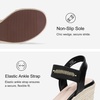 image:imageVepose Womens Open Toe Espadrille Wedge Sandals with Ankle Strap 881  Dressy casual slip on platform strappy sandals  cute casual summer shoes styling for daily weddings travelBlackpu