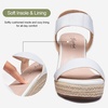image:imageVepose Womens Open Toe Espadrille Wedge Sandals with Ankle Strap 881  Dressy casual slip on platform strappy sandals  cute casual summer shoes styling for daily weddings travelWhite
