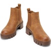 image:imageVepose Womens Chunky Platform Chelsea Ankle Boots Slip On Design  Comfortable dressy bootiesmemory foam insole and elastic side panelspolished styling for work and weekendsYellow Brownclassic936