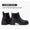 image:imageVepose Womens Chunky Platform Chelsea Ankle Boots Slip On Design  Comfortable dressy bootiesmemory foam insole and elastic side panelspolished styling for work and weekendsLeather Blackclassic 936l