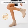 image:imageVepose Womens Chunky Platform Chelsea Ankle Boots Slip On Design  Comfortable dressy bootiesmemory foam insole and elastic side panelspolished styling for work and weekendsBeigeclassic936