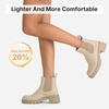 image:imageVepose Womens Chunky Platform Chelsea Ankle Boots Slip On Design  Comfortable dressy bootiesmemory foam insole and elastic side panelspolished styling for work and weekendsNudeclassic936