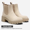 image:imageVepose Womens Chunky Platform Chelsea Ankle Boots Slip On Design  Comfortable dressy bootiesmemory foam insole and elastic side panelspolished styling for work and weekendsNudeclassic936