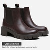 image:imageVepose Womens Chunky Platform Chelsea Ankle Boots Slip On Design  Comfortable dressy bootiesmemory foam insole and elastic side panelspolished styling for work and weekendsBrownclassic936