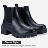 image:imageVepose Womens Chunky Platform Chelsea Ankle Boots Slip On Design  Comfortable dressy bootiesmemory foam insole and elastic side panelspolished styling for work and weekendsBlackclassic936