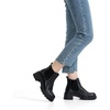 image:imageVepose Womens Chunky Platform Chelsea Ankle Boots Slip On Design  Comfortable dressy bootiesmemory foam insole and elastic side panelspolished styling for work and weekendsLeather Blackclassic 936l