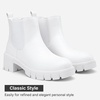 image:imageVepose Womens Chunky Platform Chelsea Ankle Boots Slip On Design  Comfortable dressy bootiesmemory foam insole and elastic side panelspolished styling for work and weekendsAllwhiteclassic936