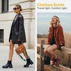 image:imageVepose Womens Chunky Platform Chelsea Ankle Boots Slip On Design  Comfortable dressy bootiesmemory foam insole and elastic side panelspolished styling for work and weekendsBlacknubuckclassic936