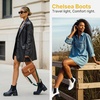 image:imageVepose Womens Chunky Platform Chelsea Ankle Boots Slip On Design  Comfortable dressy bootiesmemory foam insole and elastic side panelspolished styling for work and weekendsWhiteclassic936