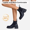 image:imageVepose Womens Chunky Platform Chelsea Ankle Boots Slip On Design  Comfortable dressy bootiesmemory foam insole and elastic side panelspolished styling for work and weekendsBlackclassic936