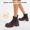 image:imageVepose Womens Chunky Platform Chelsea Ankle Boots Slip On Design  Comfortable dressy bootiesmemory foam insole and elastic side panelspolished styling for work and weekendsBrownclassic936