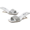 image:imageVepose Womens Peep Toe Rhinestone Slip On Formal Sexy Heel Sandals  Metallic Low Chunky Heel 2 Inch Slip On Square Open Toe Dressy Double Band Slides Wedding PartySilver01