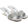 image:imageVepose Womens Peep Toe Rhinestone Slip On Formal Sexy Heel Sandals  Metallic Low Chunky Heel 2 Inch Slip On Square Open Toe Dressy Double Band Slides Wedding PartySilver01