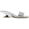 image:imageVepose Womens Peep Toe Rhinestone Slip On Formal Sexy Heel Sandals  Metallic Low Chunky Heel 2 Inch Slip On Square Open Toe Dressy Double Band Slides Wedding PartySilver01