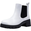 image:imageVepose Womens Chunky Platform Chelsea Ankle Boots Slip On Design  Comfortable dressy bootiesmemory foam insole and elastic side panelspolished styling for work and weekendsWhiteclassic936
