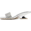 image:imageVepose Womens Peep Toe Rhinestone Slip On Formal Sexy Heel Sandals  Metallic Low Chunky Heel 2 Inch Slip On Square Open Toe Dressy Double Band Slides Wedding PartySilver Rhinestone