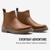 image:imageVepose Womens Chelsea Boots PullOn Lug Sole Low Heel Ankle Booties  Comfortable dressy bootiesmemory foam insole and elastic side panelspolished styling for work and weekendsWhisky