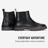 image:imageVepose Womens Chelsea Boots PullOn Lug Sole Low Heel Ankle Booties  Comfortable dressy bootiesmemory foam insole and elastic side panelspolished styling for work and weekendsBlack