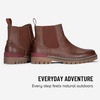 image:imageVepose Womens Chelsea Boots PullOn Lug Sole Low Heel Ankle Booties  Comfortable dressy bootiesmemory foam insole and elastic side panelspolished styling for work and weekendsBrown