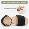 image:imageVepose Womens Espadrille Platform Wedge Sandals Open Toe Ankle Strap 400A  Memory foam cushioning comfortable adjustable buckle 23inch lift braided ropelook trim for dressy casual vacation wearEspadrilles400ablack Nubuck