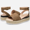 image:imageVepose Womens Espadrille Platform Wedge Sandals Open Toe Ankle Strap 400A  Memory foam cushioning comfortable adjustable buckle 23inch lift braided ropelook trim for dressy casual vacation wearSummer Sandal400abrown