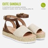 image:imageVepose Womens Espadrille Platform Wedge Sandals Open Toe Ankle Strap 400A  Memory foam cushioning comfortable adjustable buckle 23inch lift braided ropelook trim for dressy casual vacation wearEspadrilles400anatural