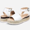 image:imageVepose Womens Espadrille Platform Wedge Sandals Open Toe Ankle Strap 400A  Memory foam cushioning comfortable adjustable buckle 23inch lift braided ropelook trim for dressy casual vacation wearEspadrilles400awhite Pu
