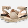 image:imageVepose Womens Espadrille Platform Wedge Sandals Open Toe Ankle Strap 400A  Memory foam cushioning comfortable adjustable buckle 23inch lift braided ropelook trim for dressy casual vacation wearEspadrilles400anude Nubuck