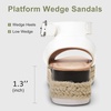 image:imageVepose Womens Espadrille Platform Wedge Sandals Open Toe Ankle Strap 400A  Memory foam cushioning comfortable adjustable buckle 23inch lift braided ropelook trim for dressy casual vacation wearEspadrilles400awhite Pu