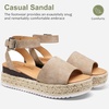 image:imageVepose Womens Espadrille Platform Wedge Sandals Open Toe Ankle Strap 400A  Memory foam cushioning comfortable adjustable buckle 23inch lift braided ropelook trim for dressy casual vacation wearEspadrilles400anude Nubuck