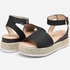 image:imageVepose Womens Espadrille Platform Wedge Sandals Open Toe Ankle Strap 400A  Memory foam cushioning comfortable adjustable buckle 23inch lift braided ropelook trim for dressy casual vacation wearEspadrilles400ablack Nubuck