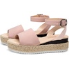 image:imageVepose Womens Espadrille Platform Wedge Sandals Open Toe Ankle Strap 400A  Memory foam cushioning comfortable adjustable buckle 23inch lift braided ropelook trim for dressy casual vacation wearSummer Sandal400ablush