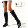image:imageWomens Embroidered Knee High Western Low Heel Cowboy Boots  Round toe inside zipper pull tabs memory foam cushioning breathable lining nonslip rubber outsole for daily looksBlack