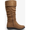image:imageWomens Flat Knee High Boots with Slouch Shaft 942  Casual dress boot look softly slouched shaft round toe pairs with jeans leggings and skirtsSlouch Suede Boots942camel
