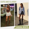 image:imageWomens Flat Knee High Boots with Slouch Shaft 942  Casual dress boot look softly slouched shaft round toe pairs with jeans leggings and skirtsSlouch Suede Boots942brown