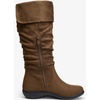 image:imageWomens Flat Knee High Boots with Slouch Shaft 942  Casual dress boot look softly slouched shaft round toe pairs with jeans leggings and skirtsSlouch Suede Boots942brown