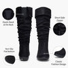 image:imageWomens Flat Knee High Boots with Slouch Shaft 942  Casual dress boot look softly slouched shaft round toe pairs with jeans leggings and skirtsSlouch Suede Boots942black