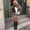 image:imageWomens Knee High Riding Boots Square Toe Buckle Harness Style  Low block chunky heel fashion boots side zipper hidden stretch panel styled for fall layers city days and goingout looksRivet Black