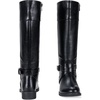 image:imageWomens Knee High Riding Boots with Buckle and Inside Zipper  Casual fashion boots smooth tall shaft round toe low block heel and cushioned insole for jeans skirts and work looksBlack