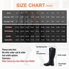 image:imageWomens Knee High Riding Boots with Buckle and Inside Zipper  Casual fashion boots smooth tall shaft round toe low block heel and cushioned insole for jeans skirts and work looksRetro Black