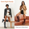 image:imageWomens Knee High Riding Boots with Buckle and Inside Zipper  Casual fashion boots smooth tall shaft round toe low block heel and cushioned insole for jeans skirts and work looksRetro Grey