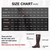 image:imageWomens Knee High Riding Boots with Buckle and Inside Zipper  Casual fashion boots smooth tall shaft round toe low block heel and cushioned insole for jeans skirts and work looksDark Brown