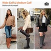 image:imageWomens Knee High Riding Boots with Buckle and Inside Zipper  Casual fashion boots smooth tall shaft round toe low block heel and cushioned insole for jeans skirts and work looksRetro Grey