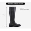 image:imageWomens Knee High Riding Boots with Buckle and Inside Zipper  Casual fashion boots smooth tall shaft round toe low block heel and cushioned insole for jeans skirts and work looksGrey